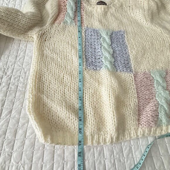 Vintage Thoroughbreds By Pronto Womens Acrylic Sweater M Geometric Knit Design - Picture 8 of 8